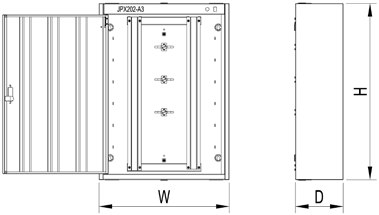 JPX202-A3挂墙式总配线柜设计图
