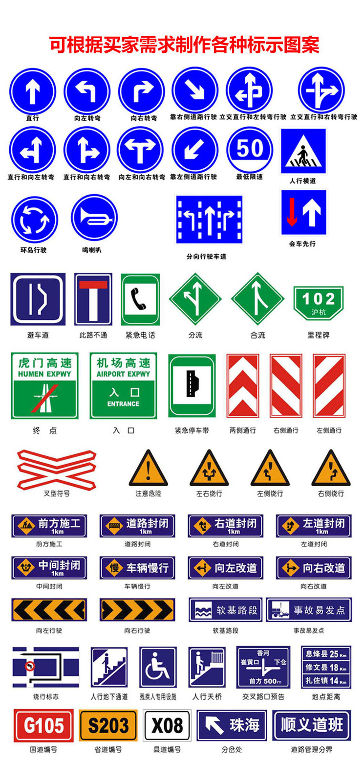 深圳标志牌厂家直销,定制路名牌,反光牌,指示牌