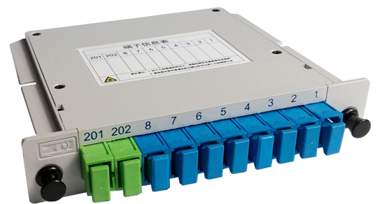 供应1分4盒式分光器 plc光分路器 插片式光分路器 sc接口